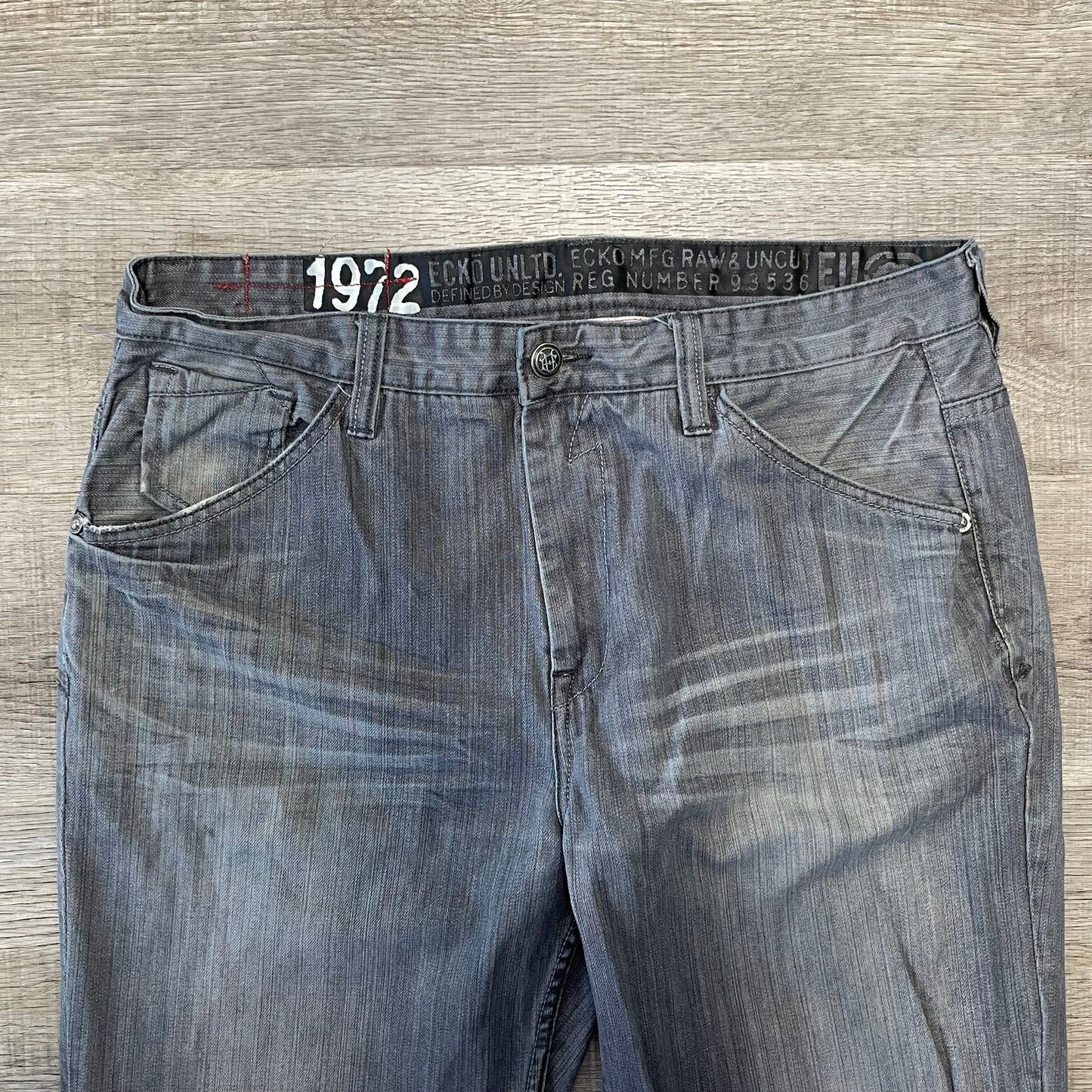 Vintage Y2K Ecko Unltd. Grey Denim Jeans Size 38x44