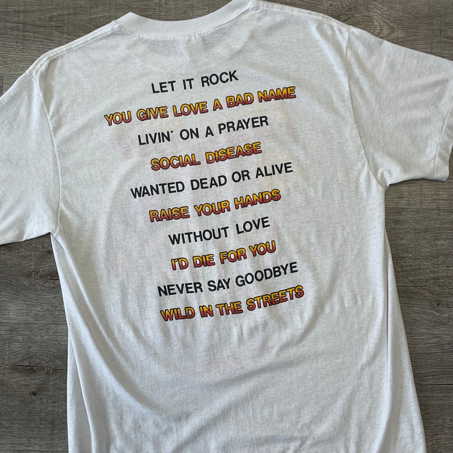 Vintage 1987 Bon Jovi Slippery When Wet Band Shirt Size Large