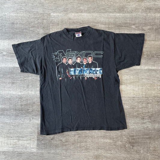 y2k 2001 NSYNC Pop Odyssey Justin Timberlake Band T Shirt Size Large