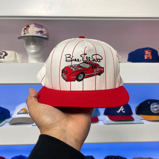 Vintage 1990s Bill Elliott NASCAR Pin Stripe Snap Back