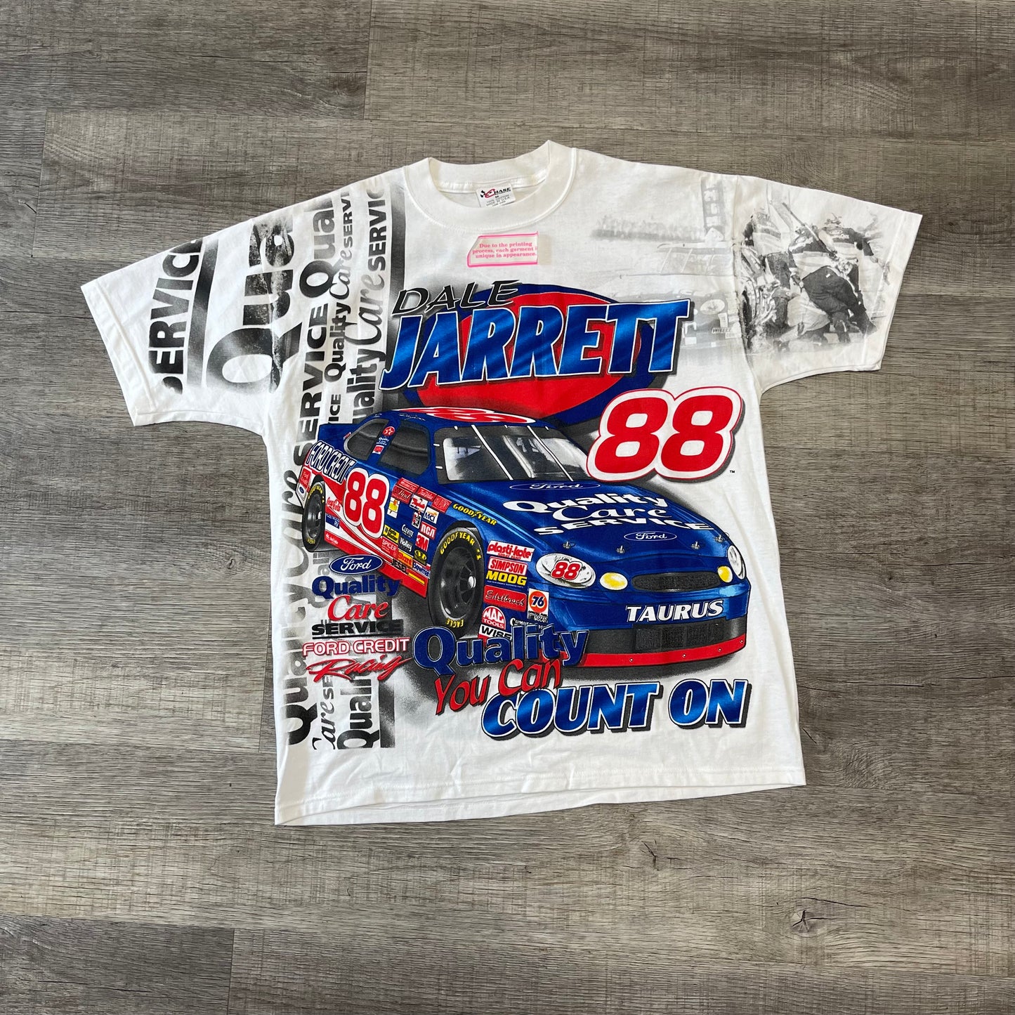 Dale Jarrett 90s Nascart Chase Authentic AOP Vintage T Shirt Medium New Dead Stock