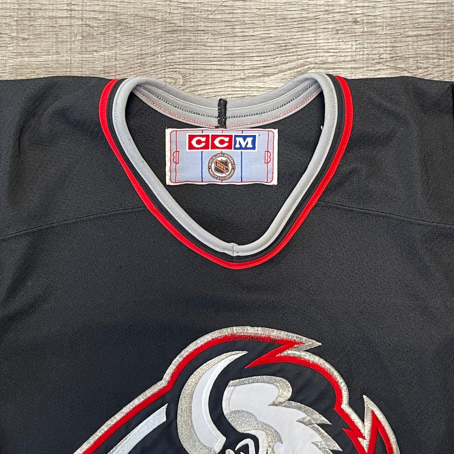 Vintage NHL Dominik Hasek Buffalo Sabres CCM GOAT Head Jersey Size XL