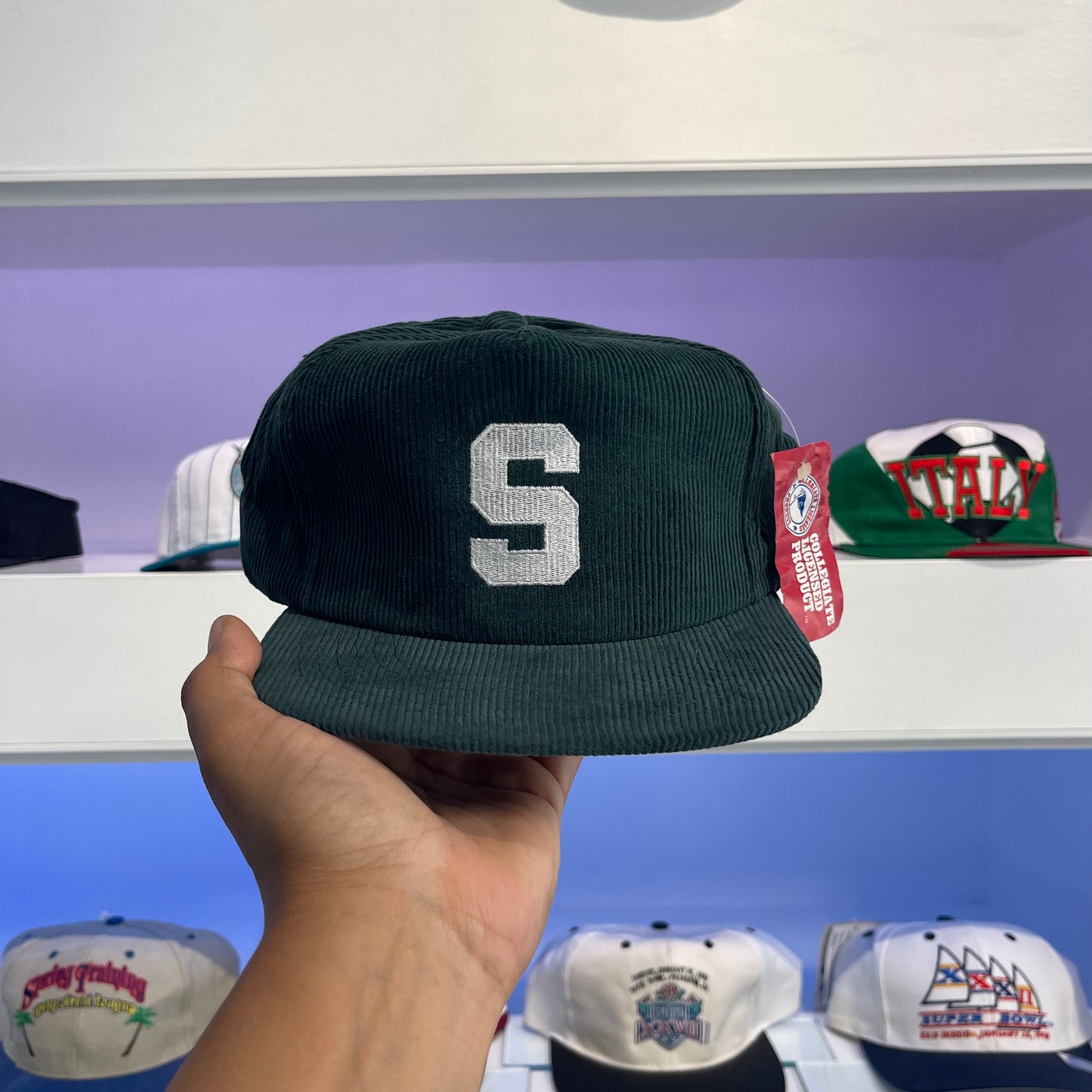 Vintage Michigan Spartans Corduroy Snap Back Dead Stock