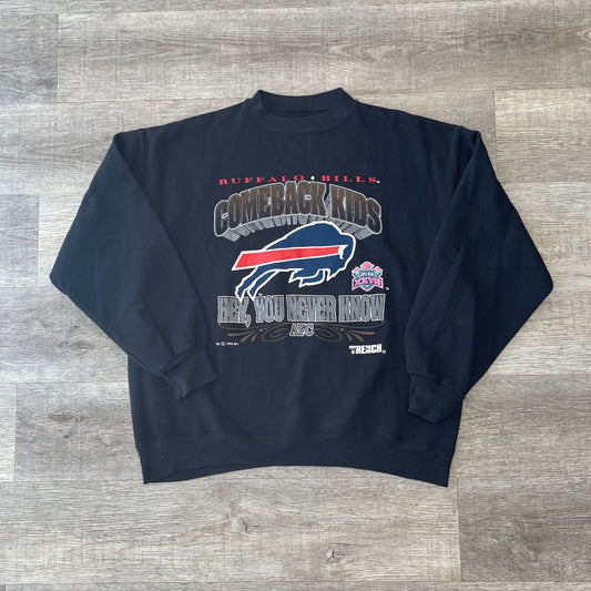 Vintage 1992 NFL Buffalo Bills Comeback Kids Sweatshirt Size XL