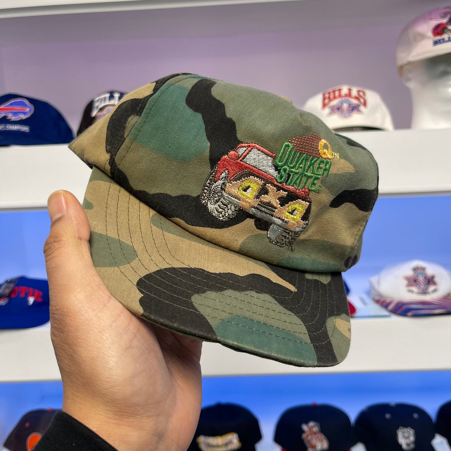 Vintage 1990s Quaker State 4x4 Camoflage Snap Back