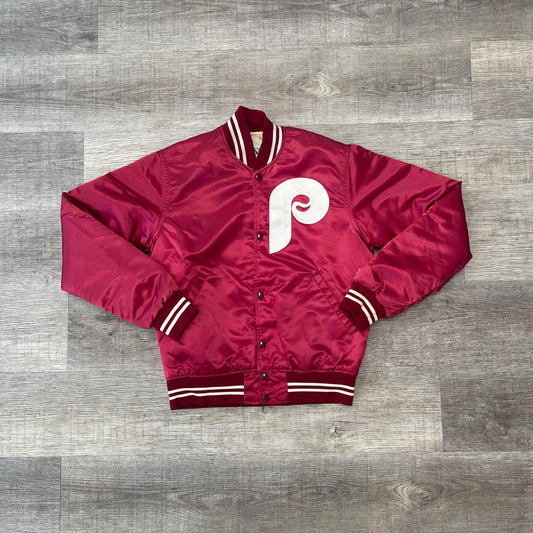 Vintage 1980s MLB Philadelphia Phillies Starter Satin Jacket Size Small