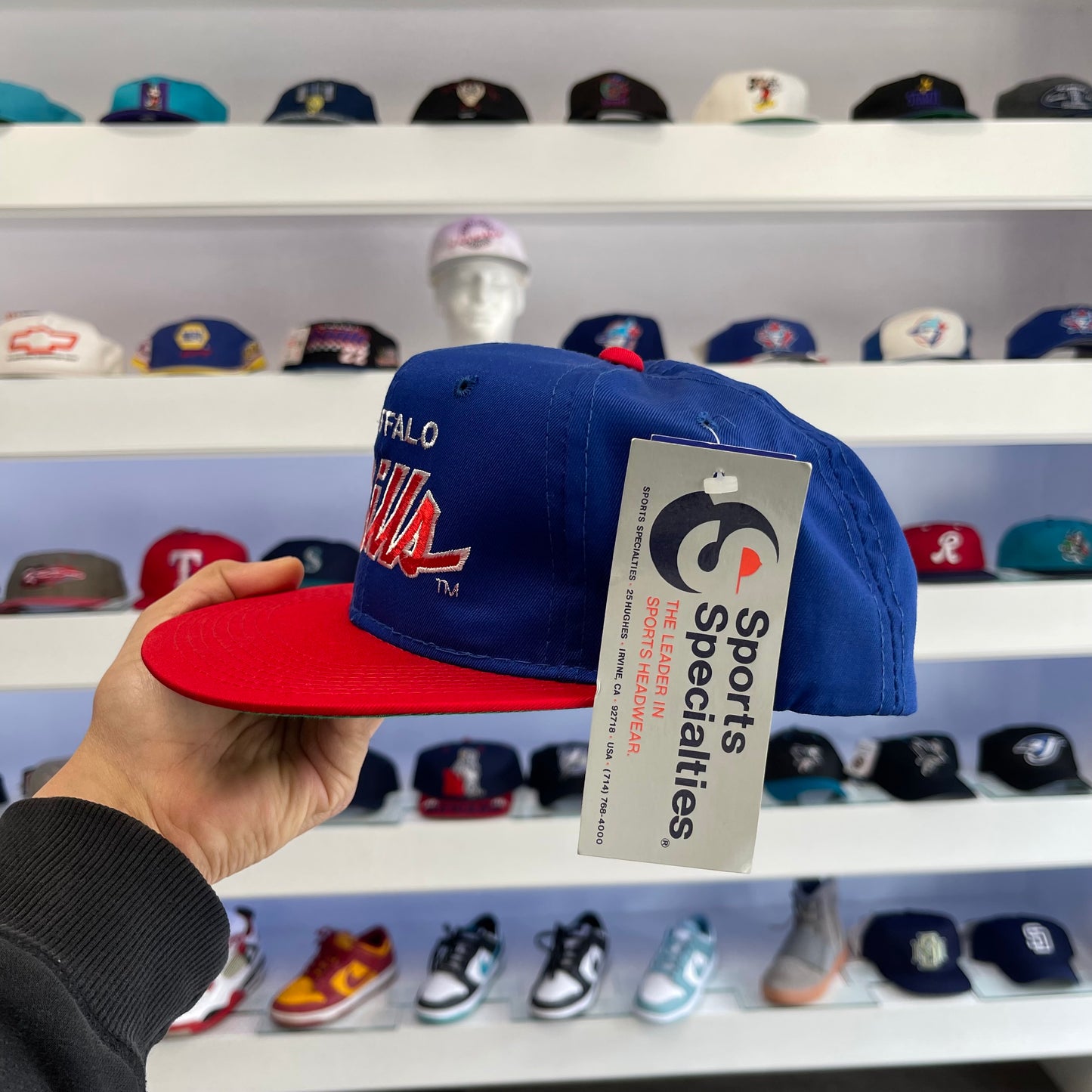 Vintage Buffalo Bills Sports Specialties Twill Script Snap Back New with Tags