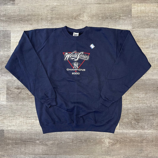 Vintage MLB 2000 New York Yankees Subway Series Yankees / Mets World Series Lee Sport Crew Neck Sweatshirt Dead Stock New