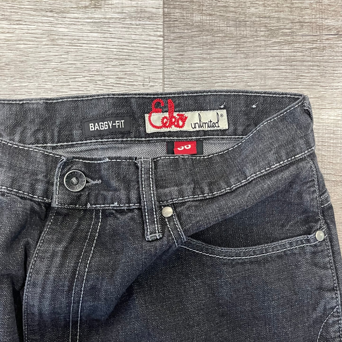 Vintage Y2K Ecko Unltd Denim Black Jeans Size 36x42