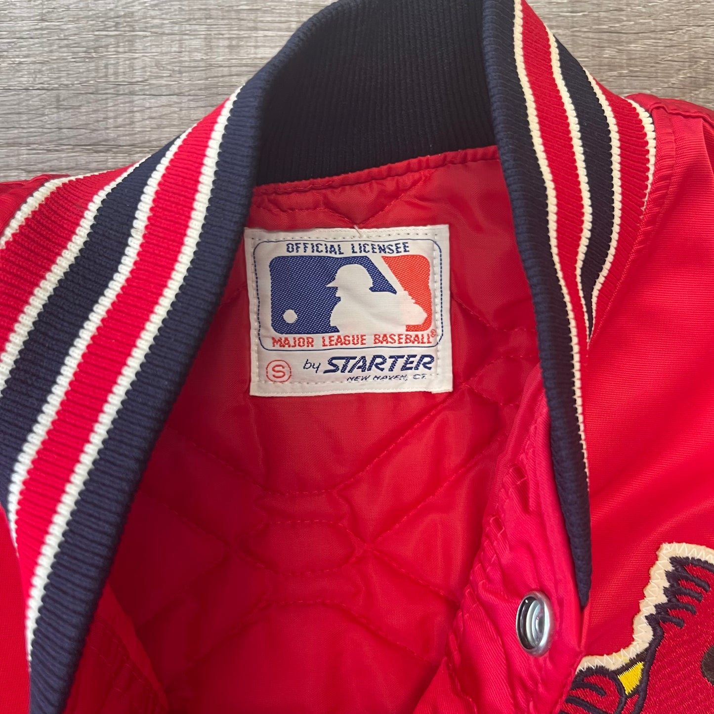 Vintage 1980s STL Cardinals Starter Satin Jacket Small