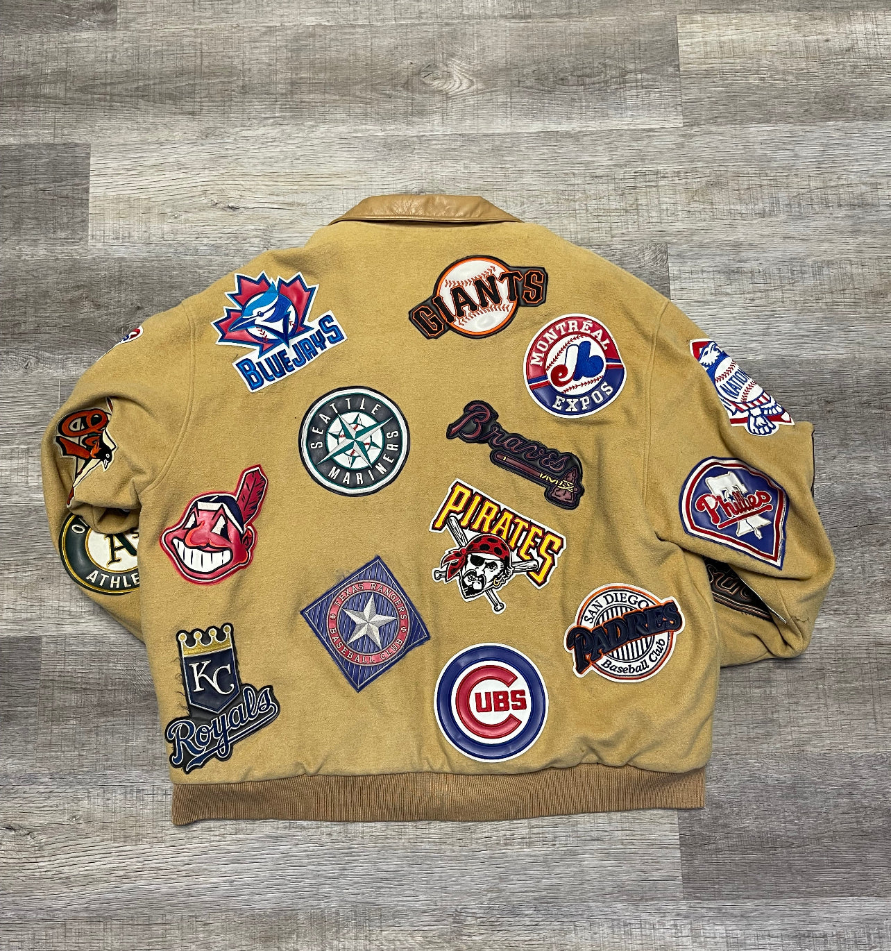 2000s MLB Jeff Hamilton Wool All over Print jacket size 3x