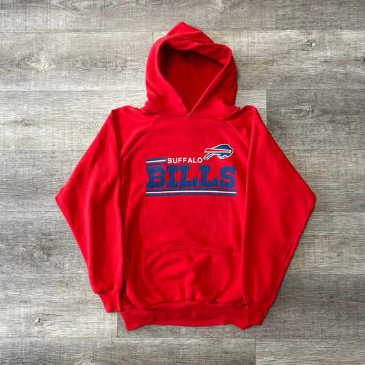Vintage 1990s NFL Buffalo Bills Red Trench Hoodie Size Large