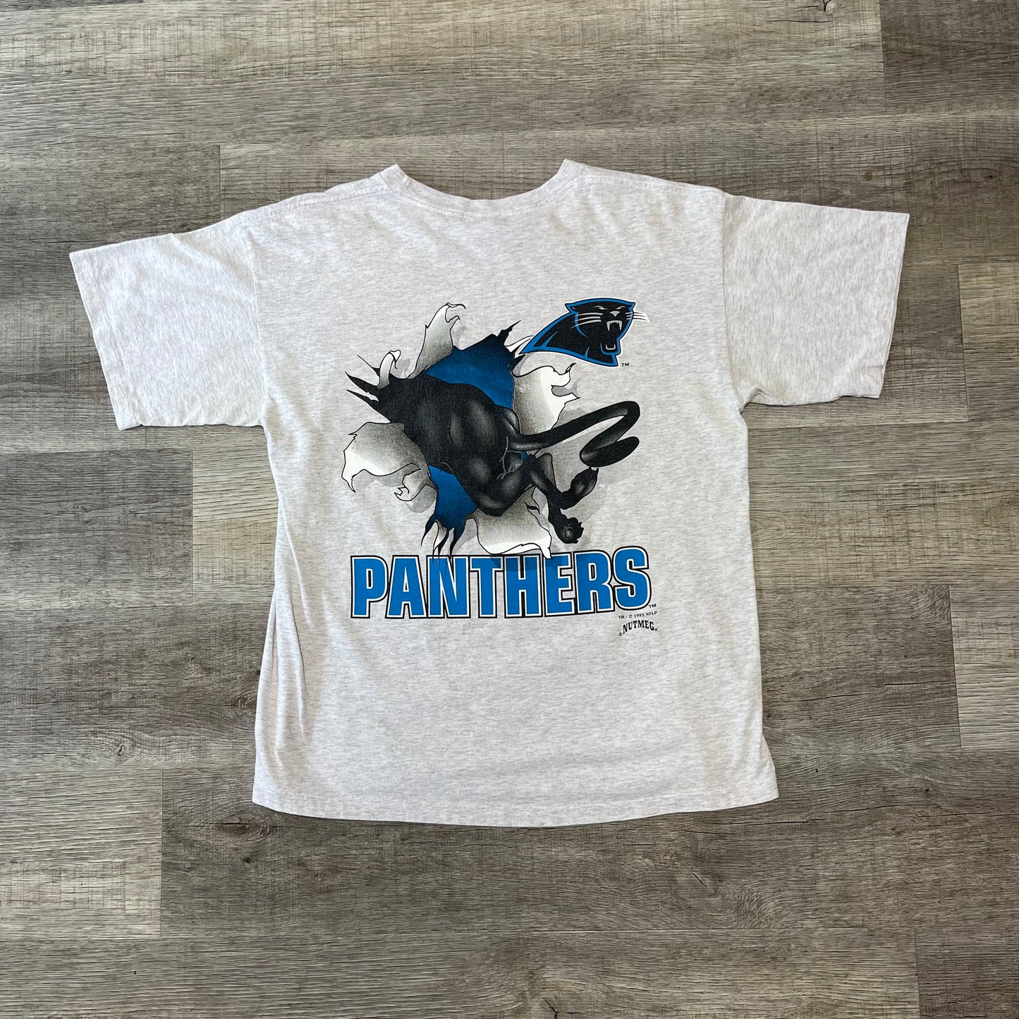 1993 Carolina Panthers Vintage Nutmeg Mills Breakthrough NFL Tee Large