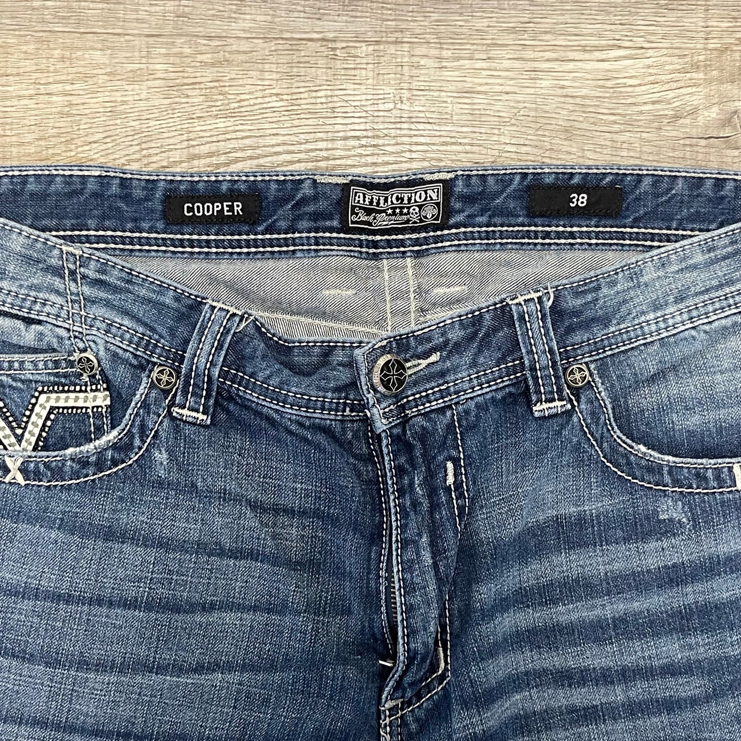 Vintage Y2K Affliction Denim Jeans Size 38x44