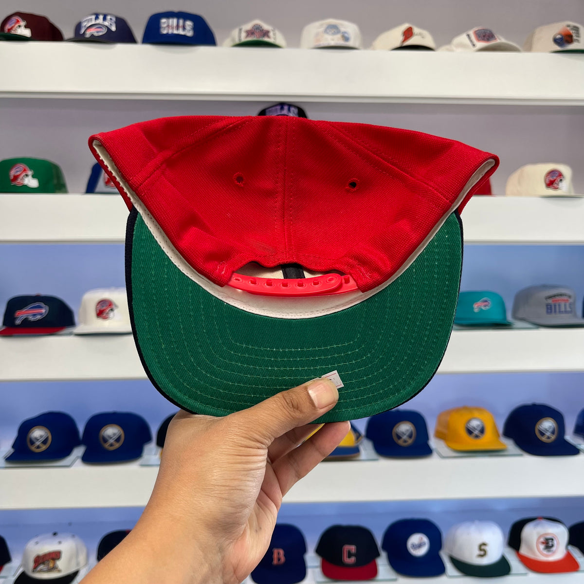Vintage 1990s Buffalo Bills Red Helmet Wool Snap Back