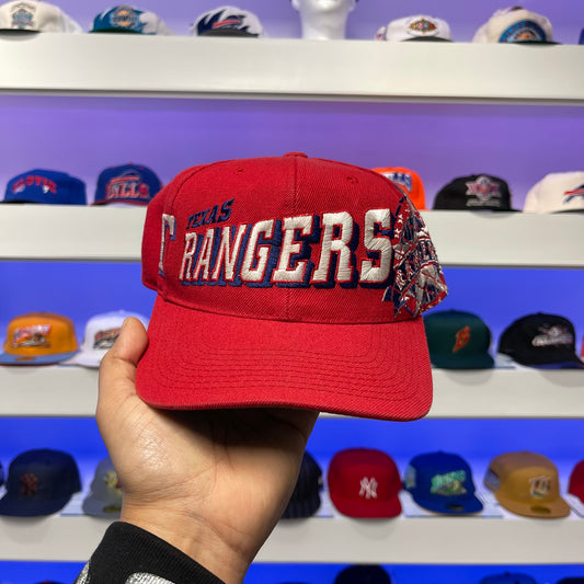 Vintage 1990s MLB Texas Rangers Sports Specialties Grid Snap Back