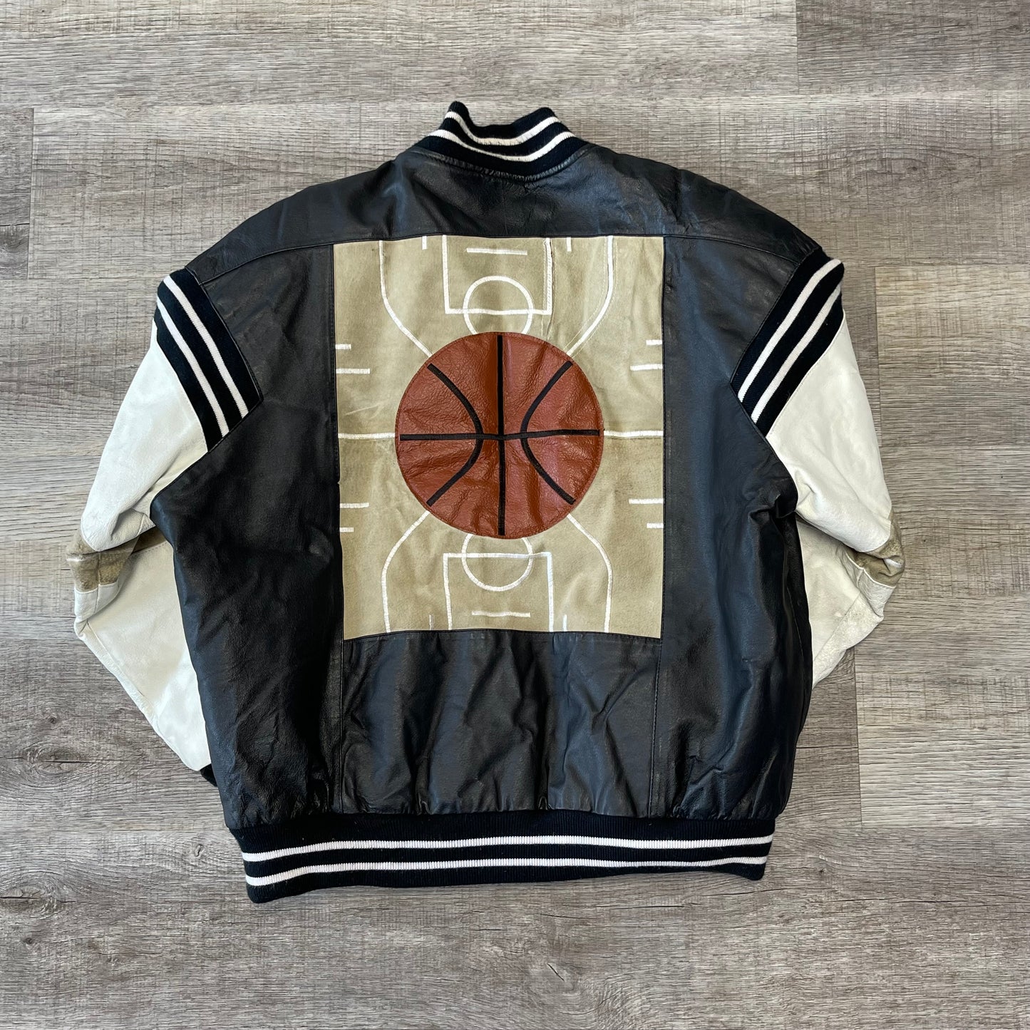 Rare Vintage Michael Hoban Basketball Leather Suede Jacket Large