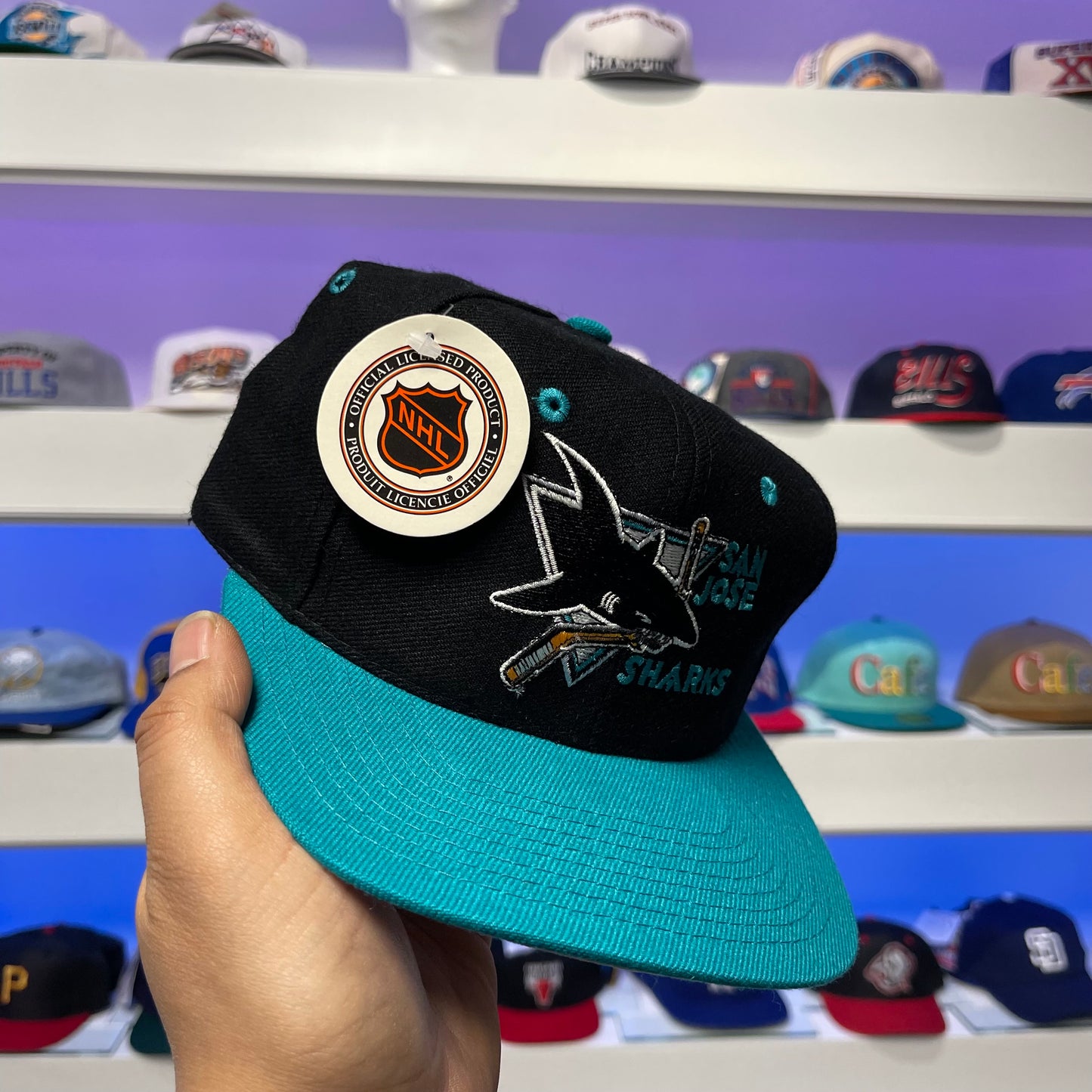 Vintage 1990s NHL San Jose Sharks Wool Snap Back New with Tags