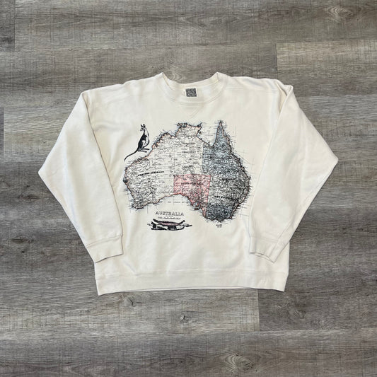 Vintage 1990s Australia Map Sweatshirt Size XL