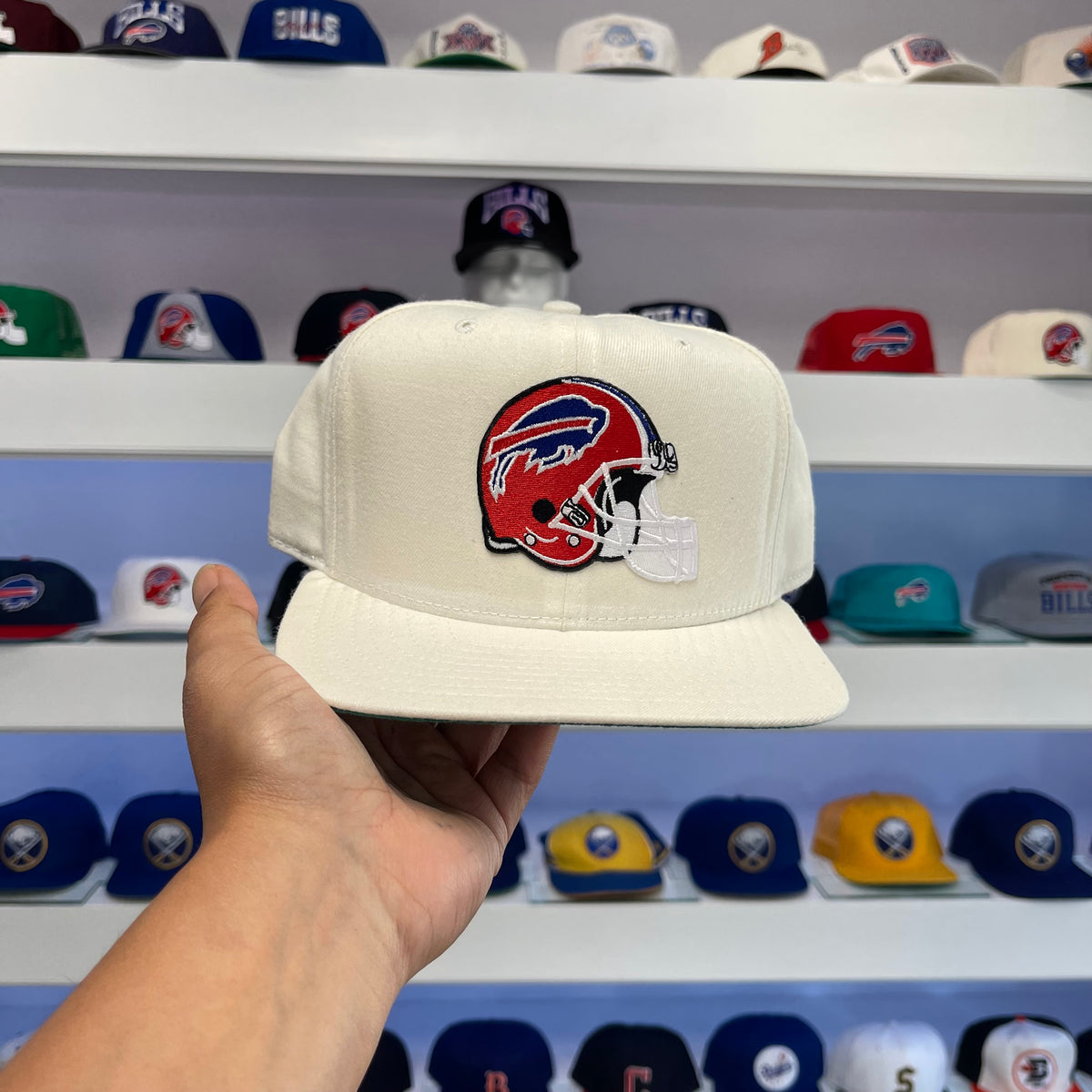Vintage 1990s Buffalo Bills Red Helmet Wool Snap Back