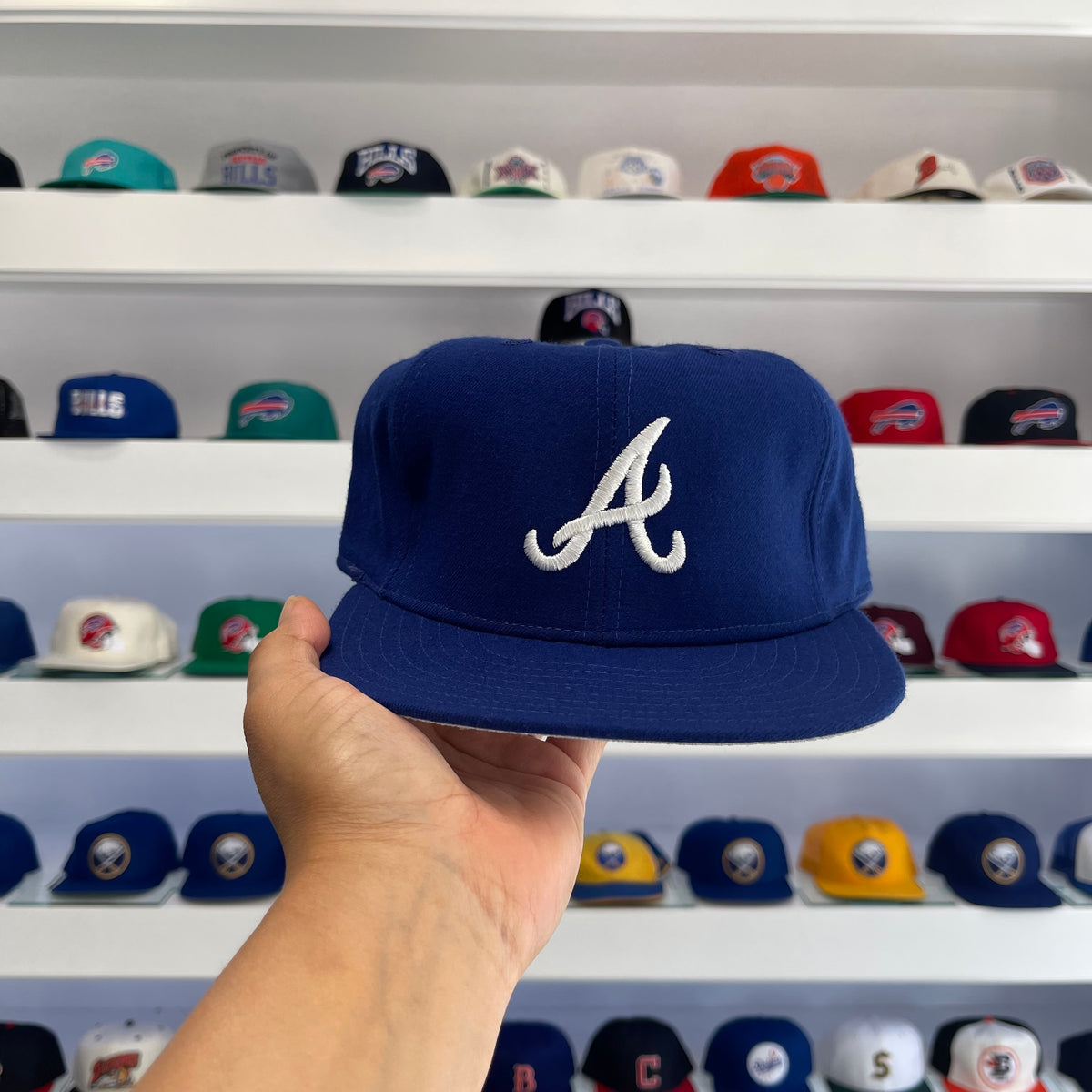 Vintage MLB Atlanta Braves Wool Royal Fitted Size 7 3/8