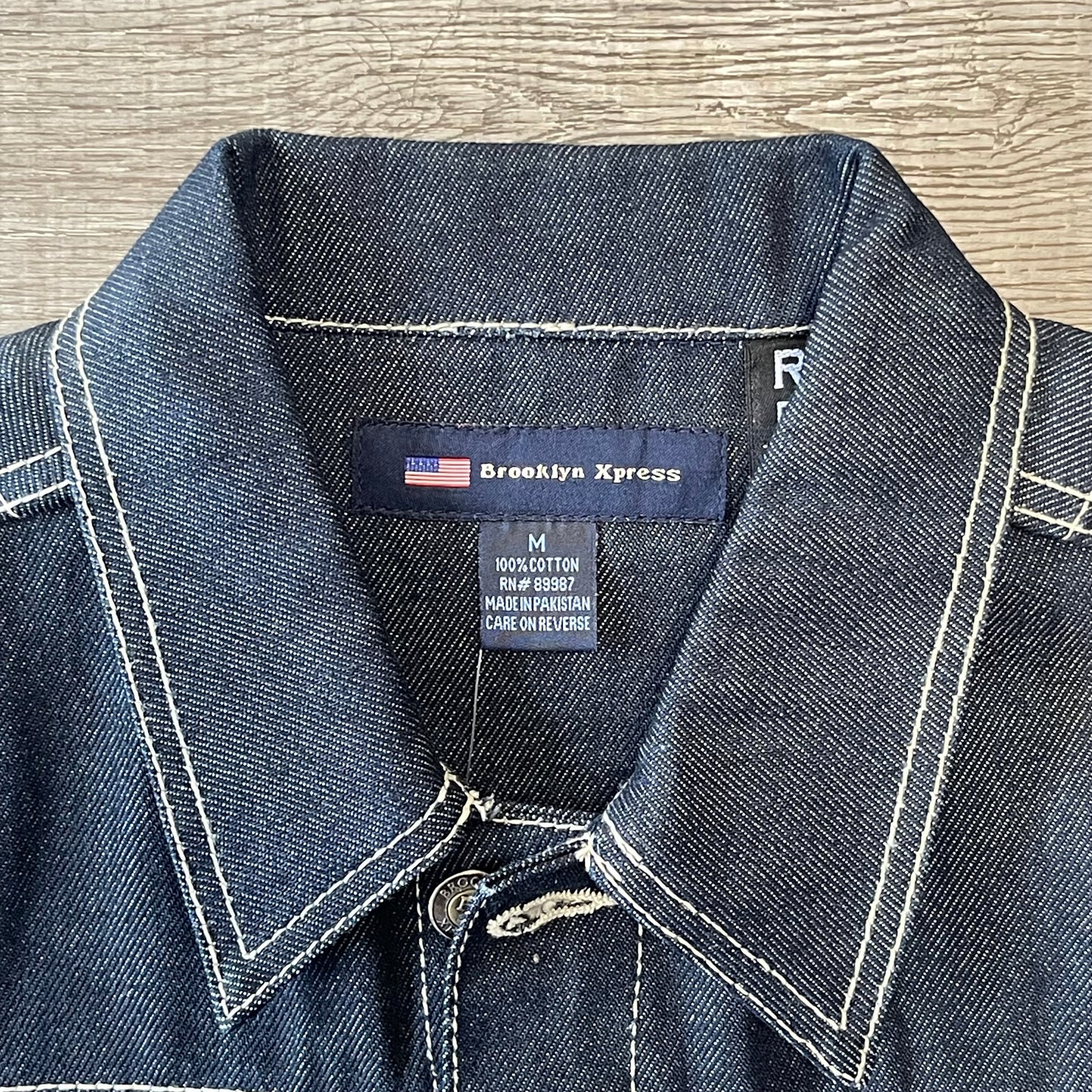 Vintage 2000s Brooklyn Express Denim Jacket Size Medium