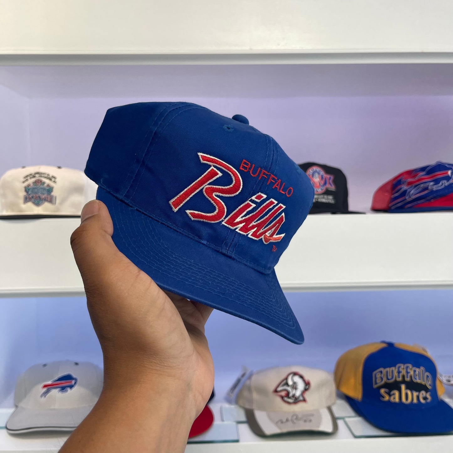 Vintage 90s Buffalo Bills Script Twill Sports Specialties NFL Snap Back