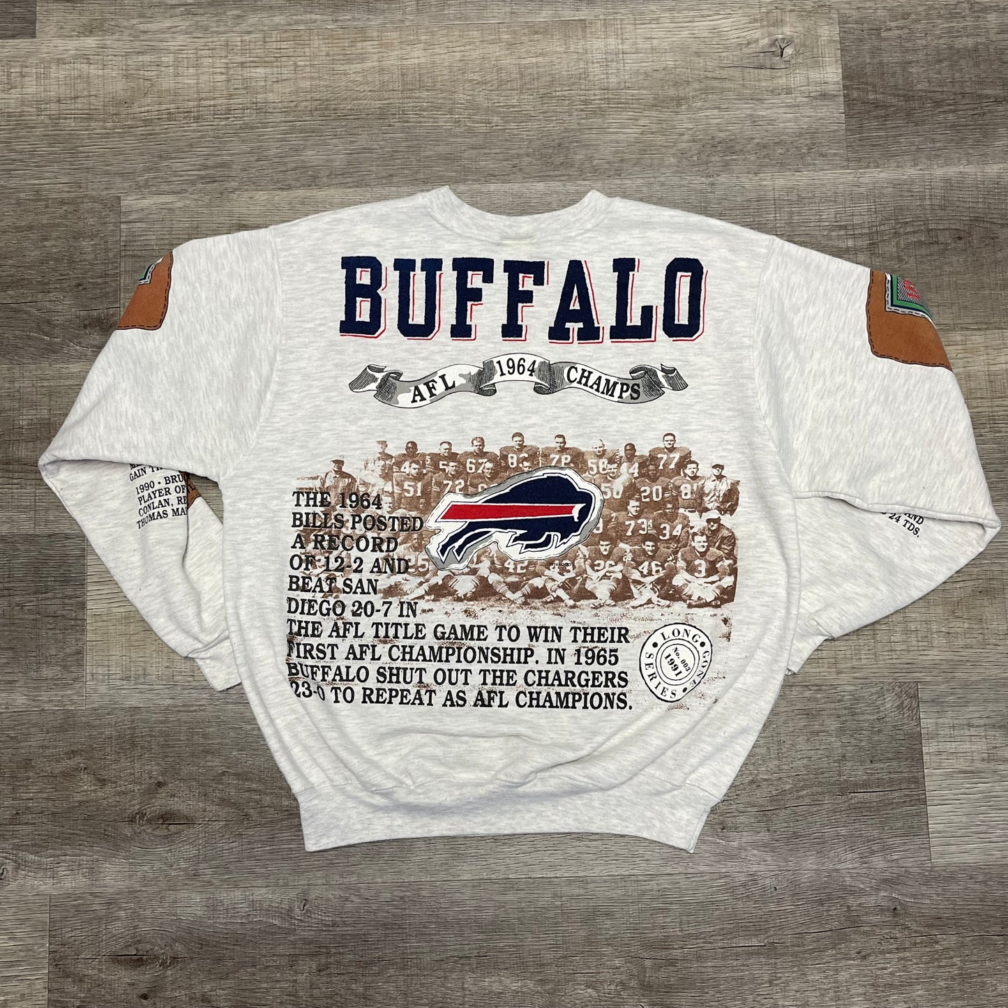 Vintage Buffalo Bills 1964 AFL Champs AOP  Sweatshirt Size XL