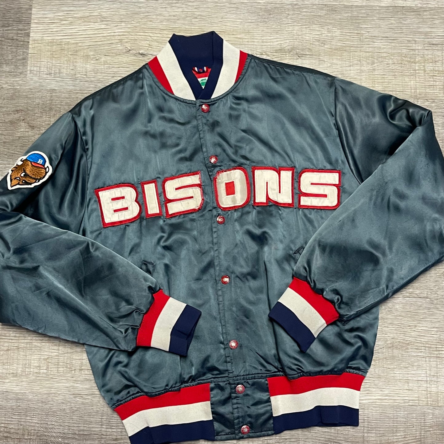 Vintage MiLB Buffalo Bisons Satin Jacket Size Medium