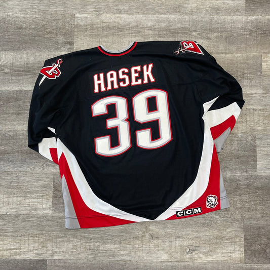 Vintage NHL Dominik Hasek Buffalo Sabres CCM GOAT Head Jersey Size XL