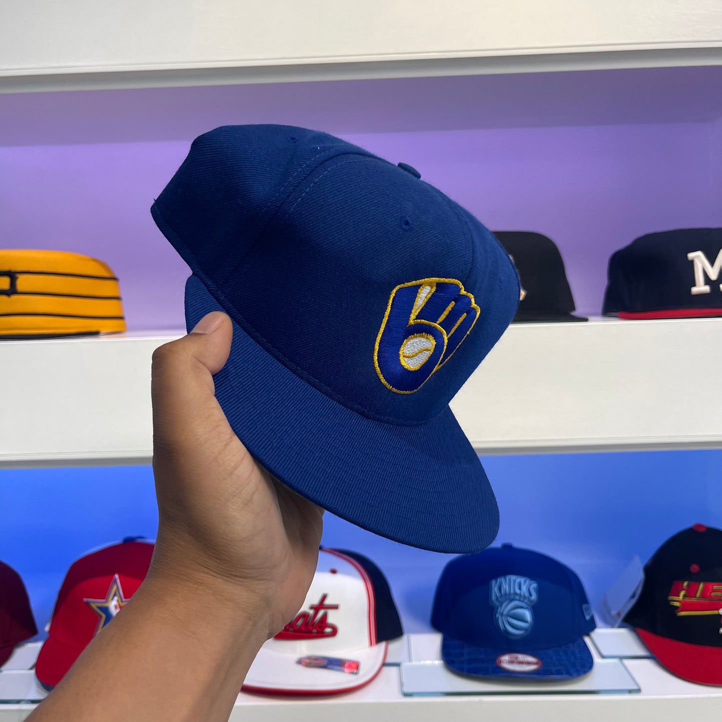 Vintage MLB Milwaukee Brewers New Era Wool Snap Back Dead Stock New