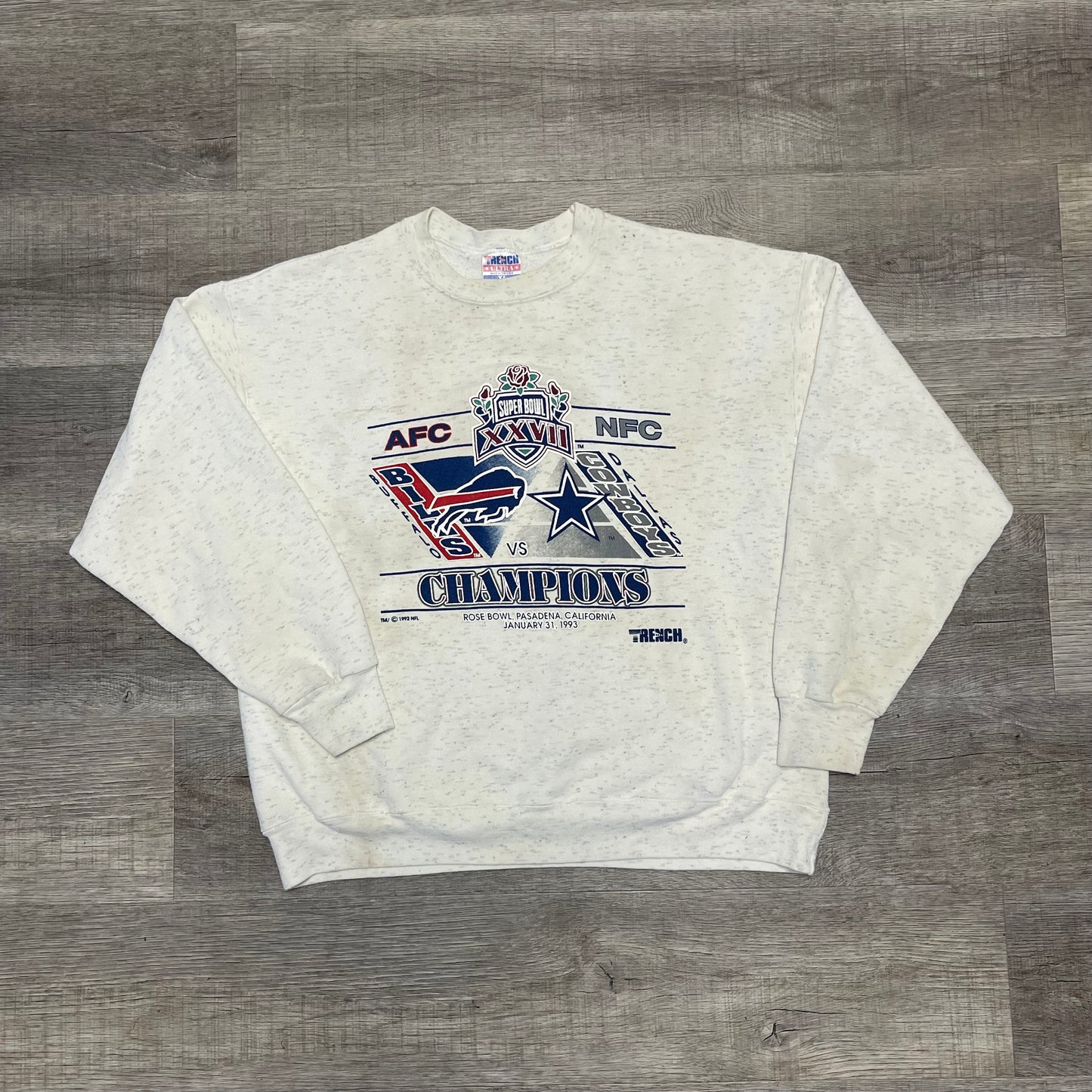 1993 Buffalo Bills Vs Dallas Cowboys Super Bowl XXVII Sweatshirt Size XL