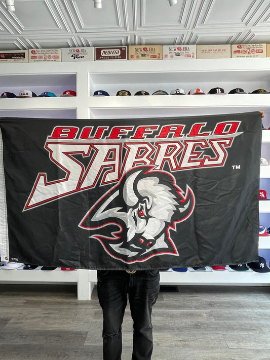 Vintage 1990s Buffalo Sabres Goat Head Flag