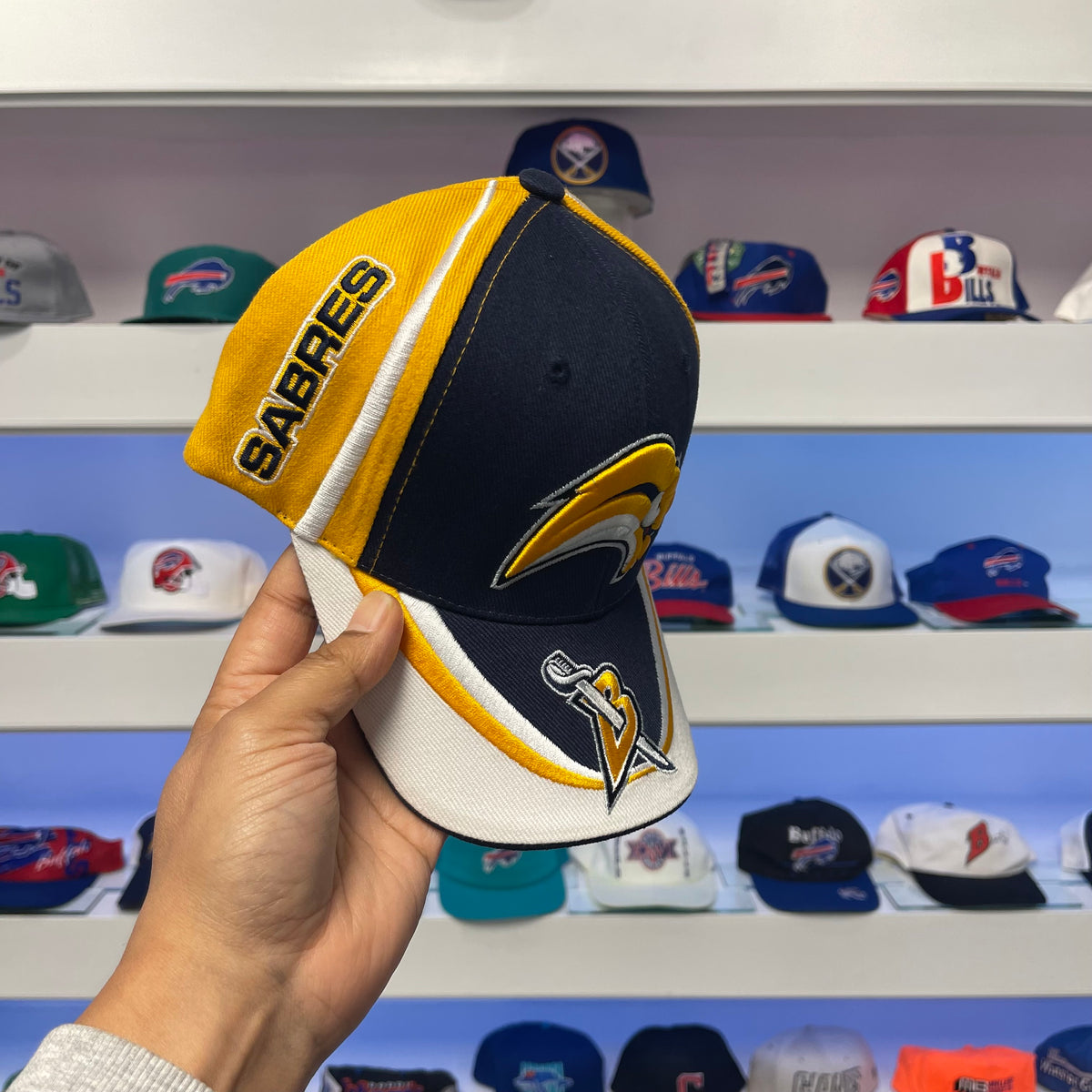 Vintage NHL Buffalo Sabres Slugger Velcro Hat Dead Stock New
