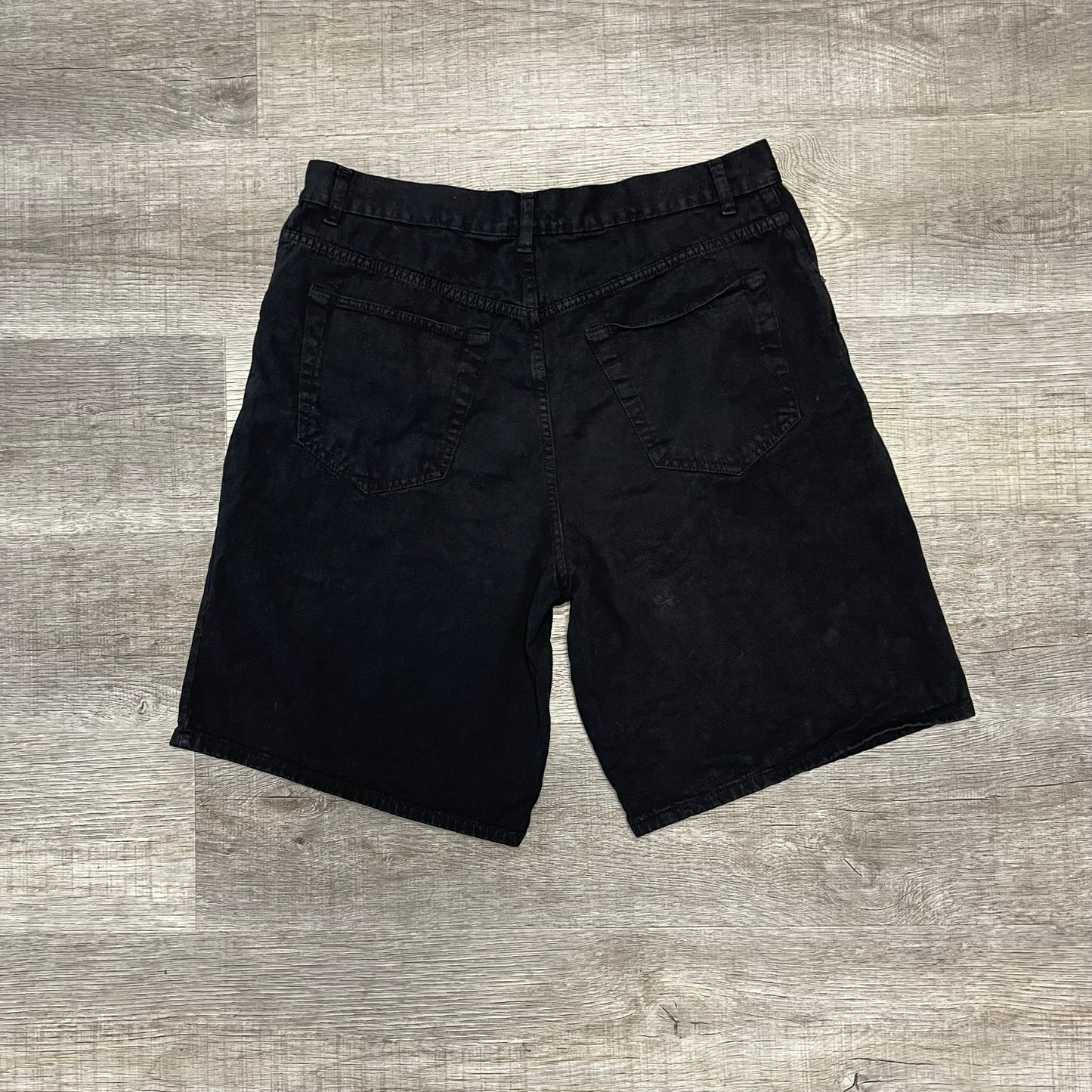 Vintage 90s Black Denim Shorts Size 36