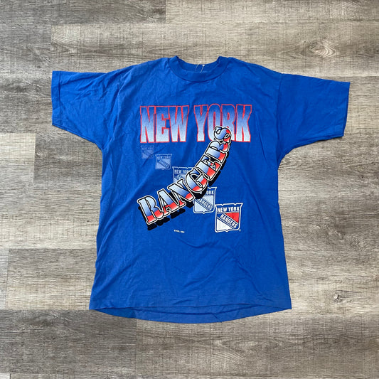 Vintage 90s New York Rangers T Shirt Size XL