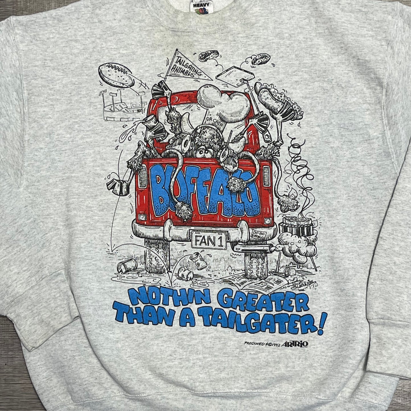 1990s Buffalo Tailgating Animals Sweatshirt Size Large