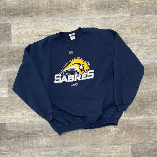 Vintage NHL Buffalo Sabres Reebok Slugger Logo Sweatshirt Size XL