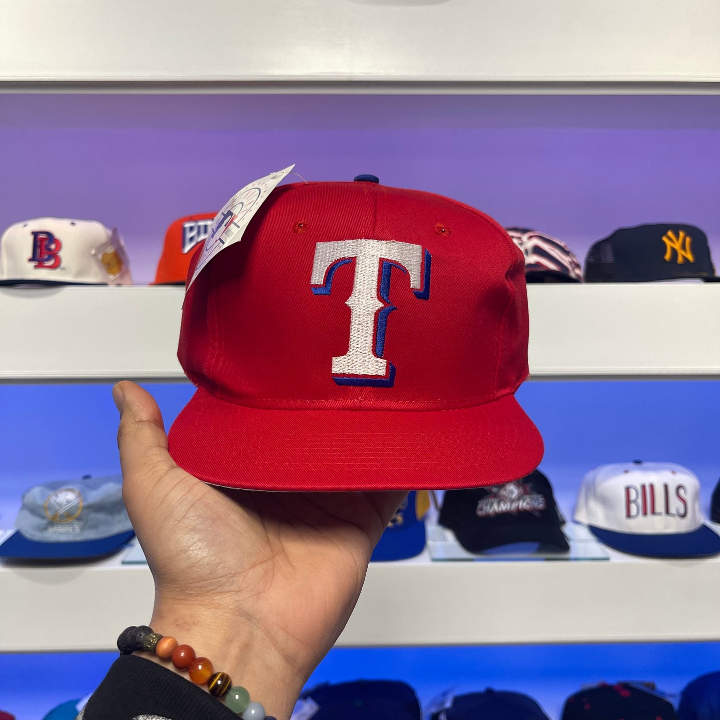 Vintage MLB 1990s Texas Rangers Twill Snap Back New with Tags