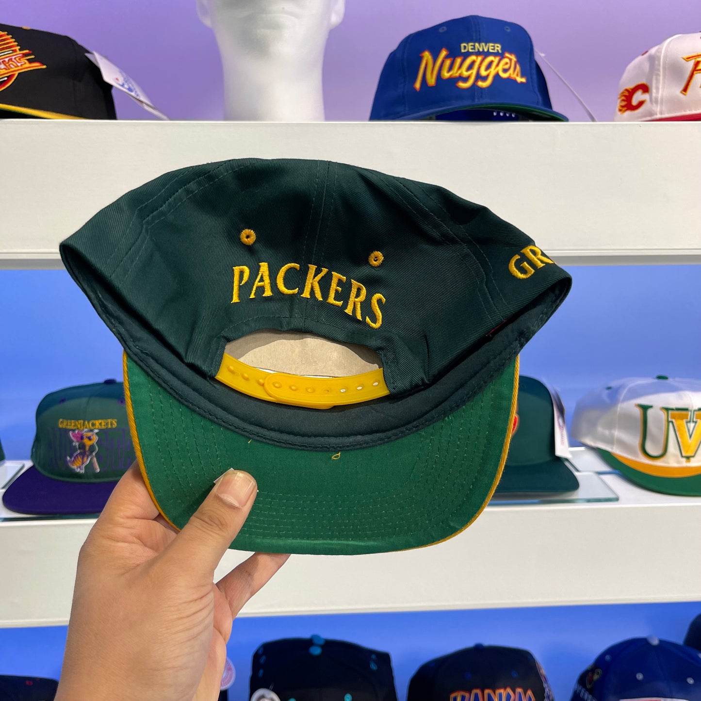 Vintage 1990s NFL Green Bay Packers Twill Snap Back Dead Stock New