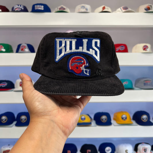 Vintage 1990s Buffalo Bills Black Corduroy Snap Back