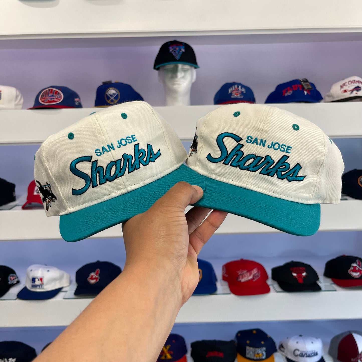 Vintage 1990s NHL San Jose Sharks Script Snap Back