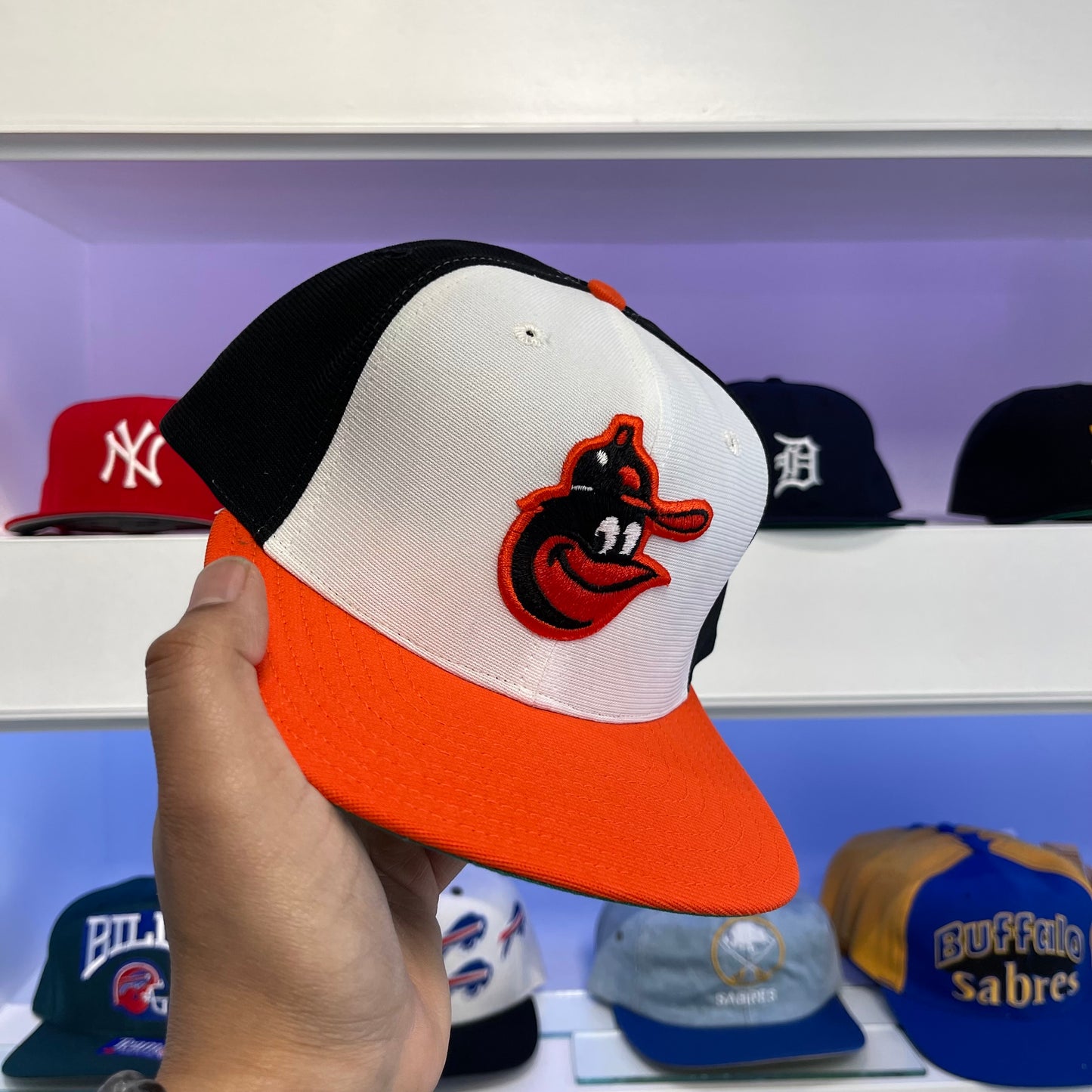 Vintage MLB Baltimore Orioles New Era Nylon Snap Back Dead Stock New