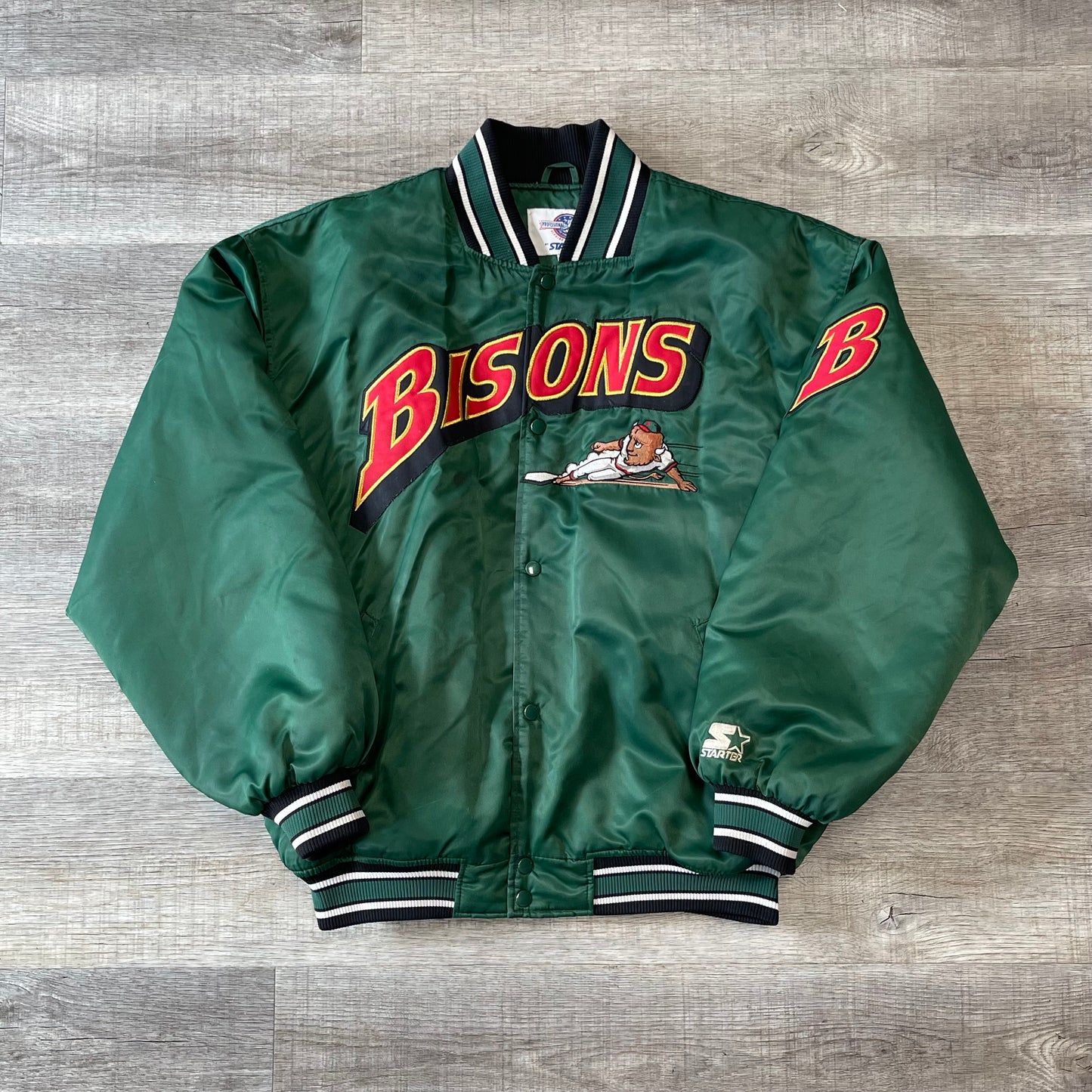 Vintage MiLB Buffalo Bisons Starter Satin Jacket Size XL