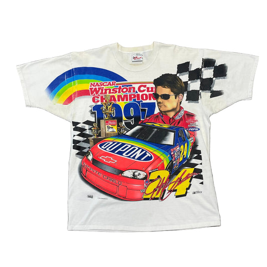 Vintage 1997 Jeff Gordon Winston Cup Champion All-Over Print T-Shirt Size XL
