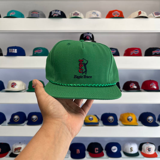 Vintage 90s Eagle Trace TPC Golf Rope Snapback Hat - Kelly Green