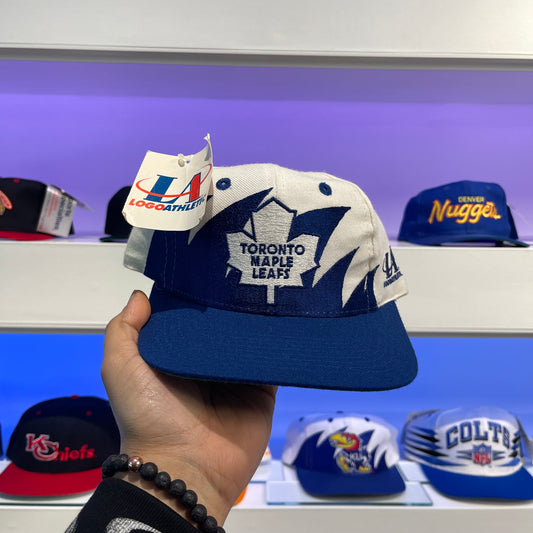 Vintage 1990s NHL Toronto Maple leafs Logo Athletic Wool Shark Tooth Snap Back New with Tags