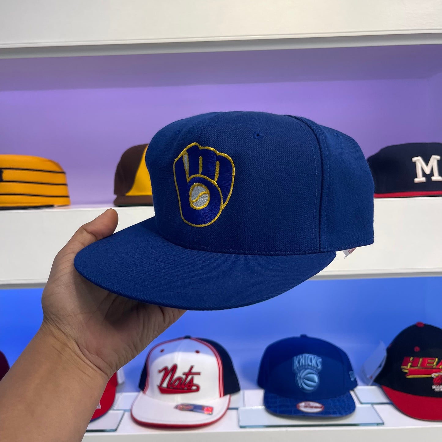 Vintage MLB Milwaukee Brewers New Era Wool Snap Back Dead Stock New