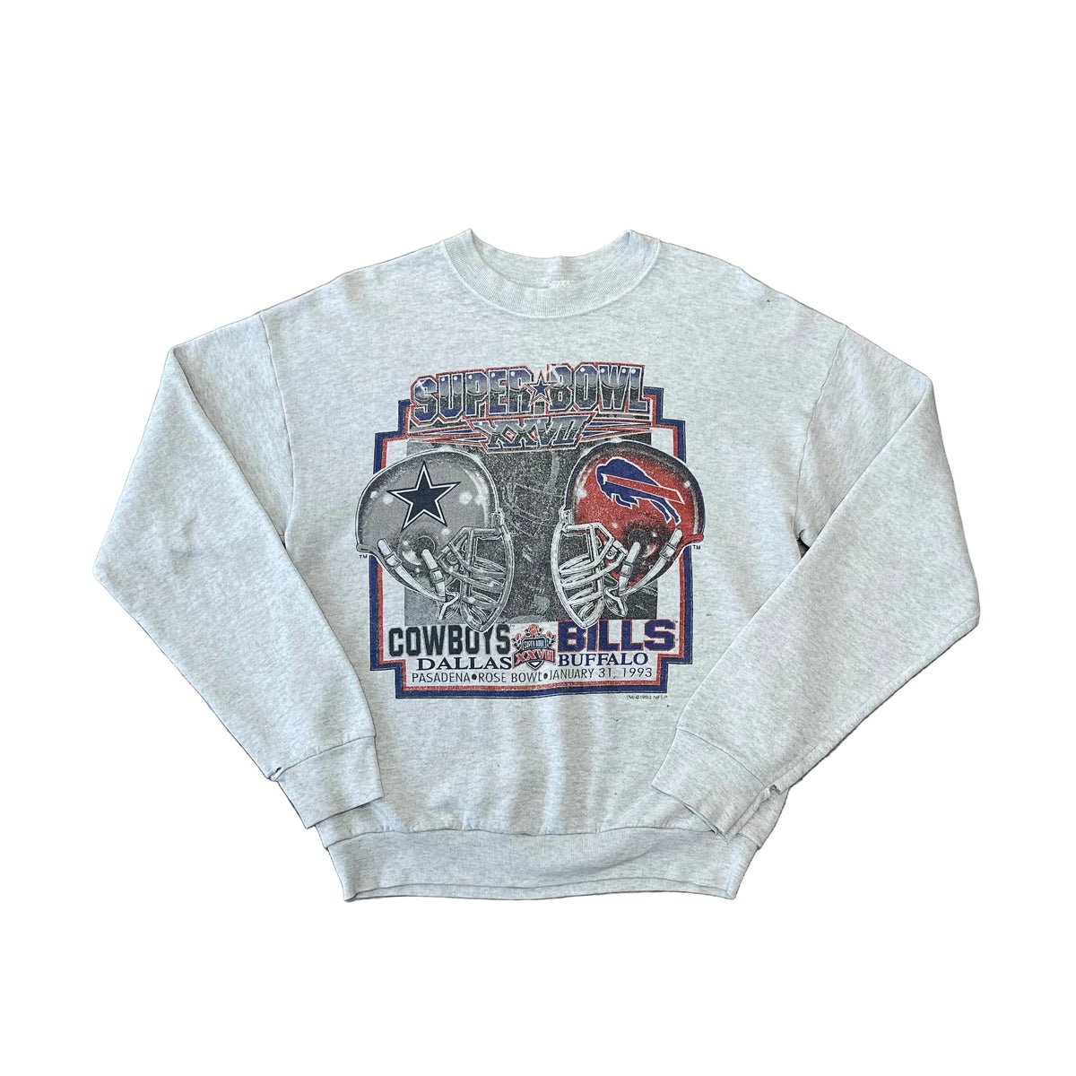 Vintage 1993 Buffalo Bills Vs Dallas Cowboys Super Bowl XXVII Sweatshirt Size Large