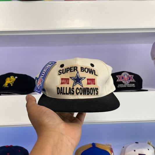 Vintage 1994 Dallas Cowboys Vs Buffalo Bills Super Bowl XXVIII Logo 7 Twill Snap Back New with Tags